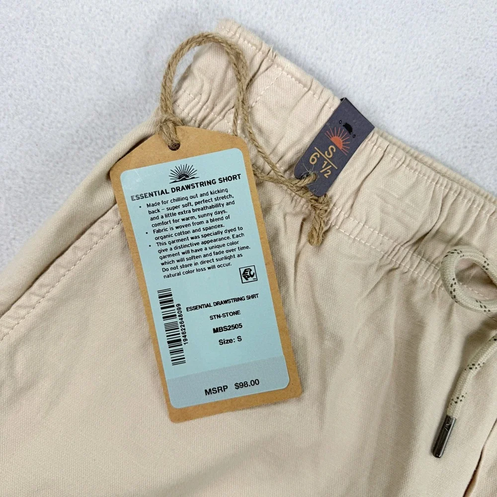 Faherty Mens Essential Drawstring Shorts 'Stone' / Size S / NEW